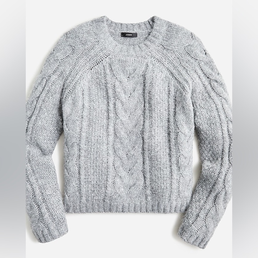 J. Crew Gray Cable Knit Sweater